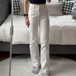 Abercrombie White Carpenter Pants Jeans